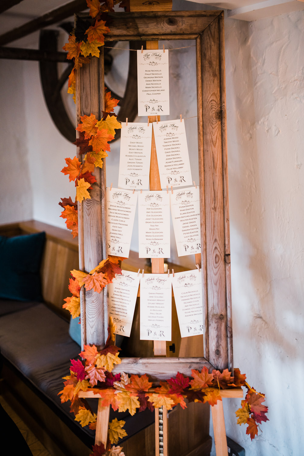 wedding table planner autumnal flowers