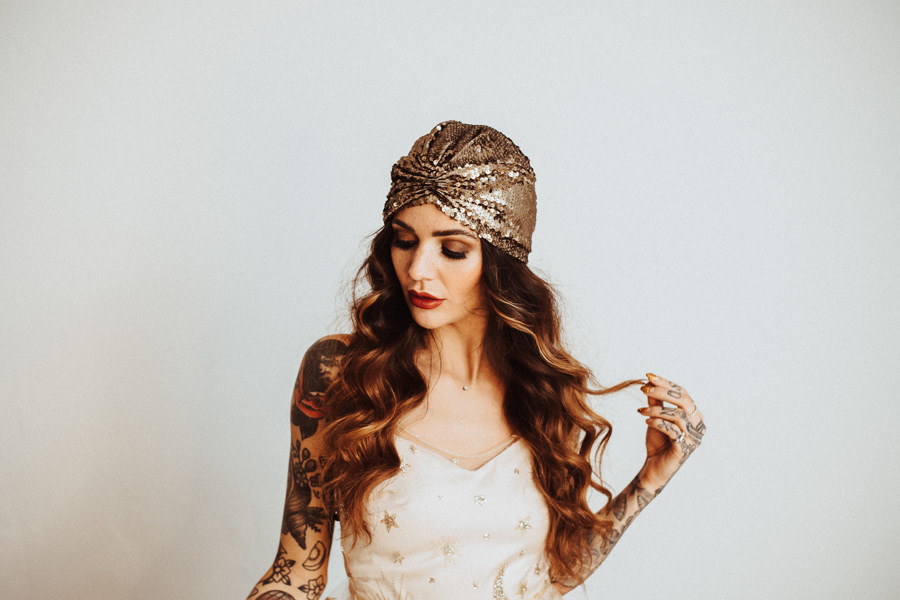 boho gypsy bride with tattoos