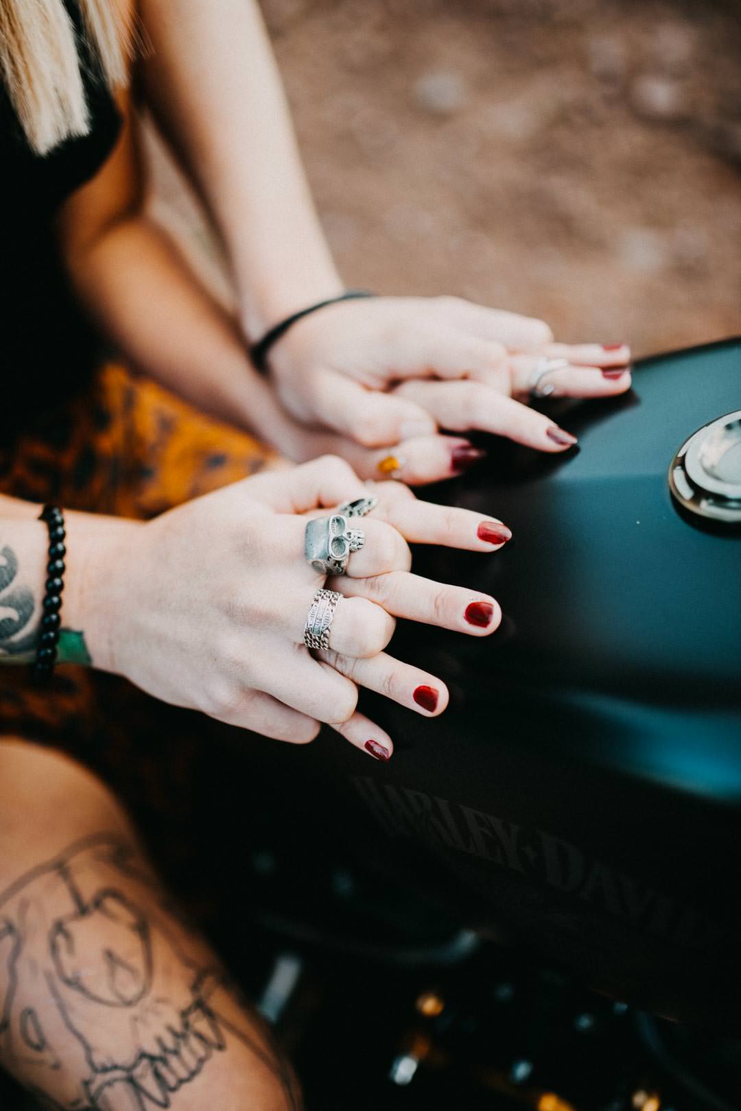 woman's hands with rings