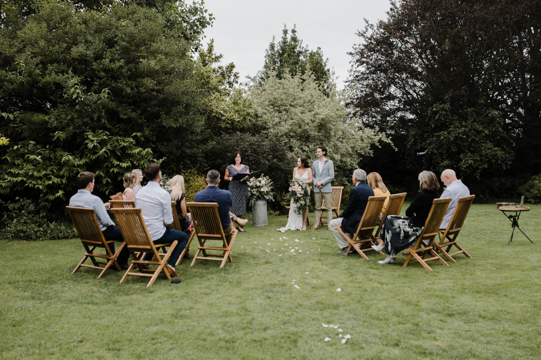 intimate wedding ceremony in garden