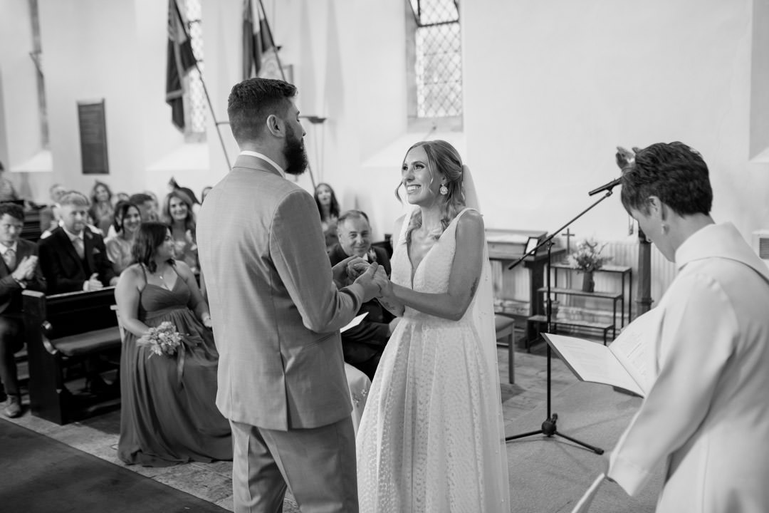 bride and groom church wedding